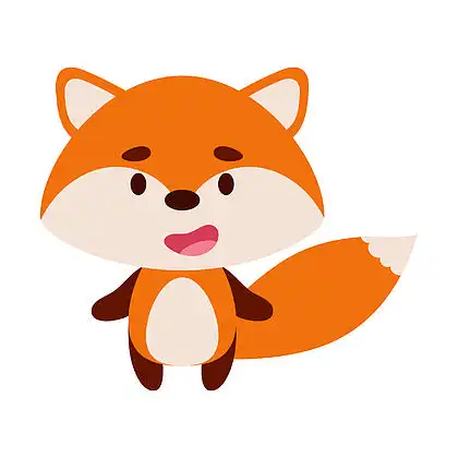 白色背景上的可爱小狐狸.