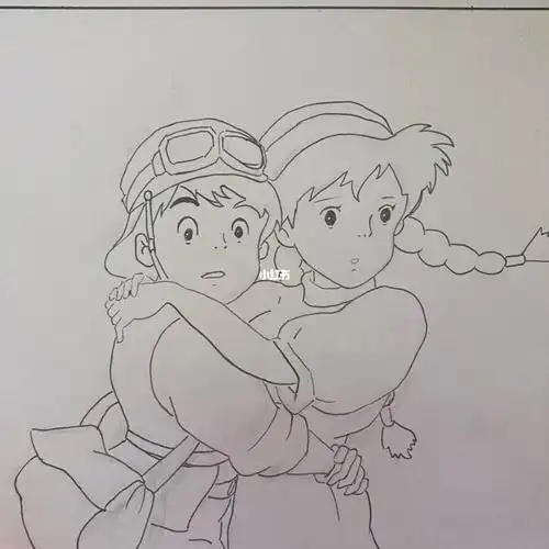 宫崎骏《天空之城》马克笔手绘(附线稿