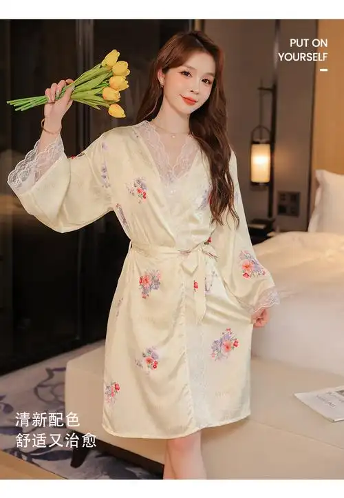 冰丝睡衣女款夏季网红性感蕾丝吊带短裤三件套带胸垫高级感家居服