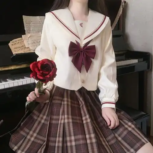 可可小姐猫萌哒原创新品格金线棕格百褶裙日系jk半身裙