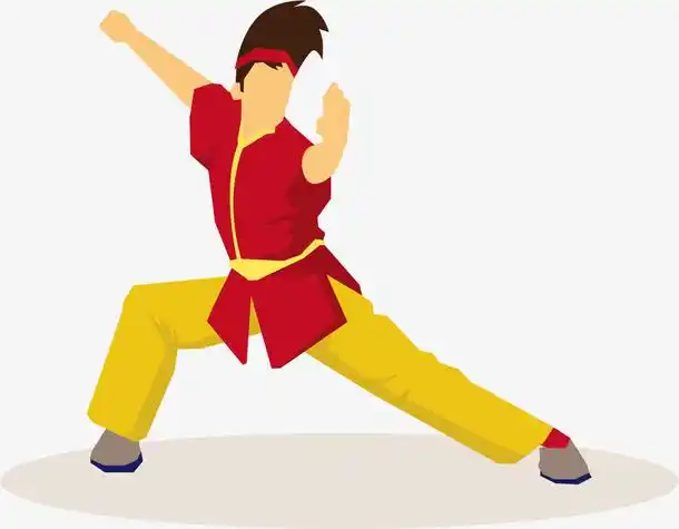 矢量卡通女士中华武术