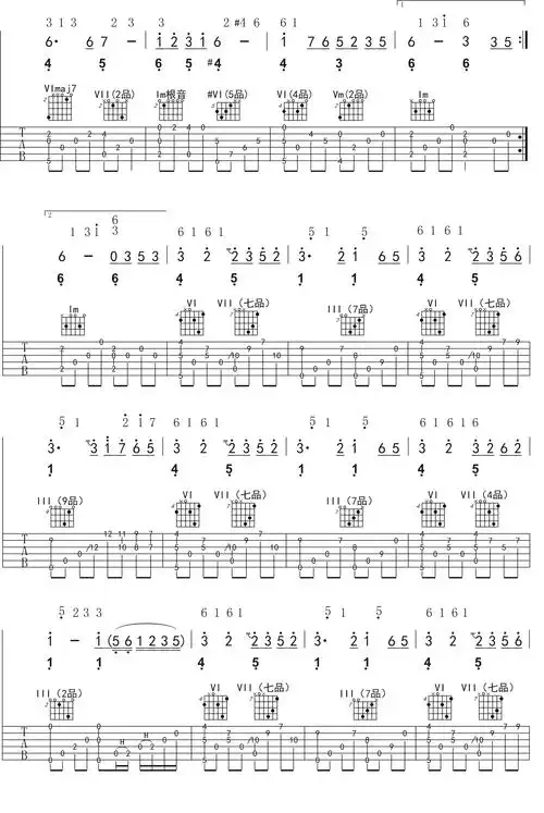 奇迹山吉他谱岸部真明