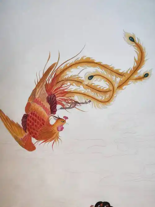 凤凰来仪图(黄丽燕国画凤凰排箫仕女图吹箫引凤工笔画)_于田_感德_仪