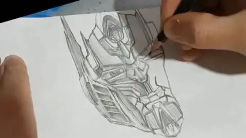 素描变形金刚中的汽车人擎天柱,这手法你给几分?