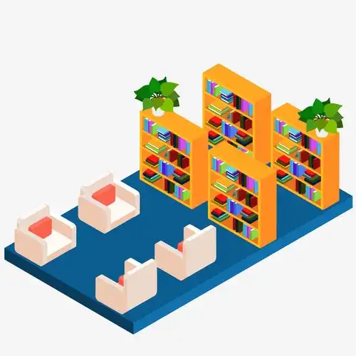 卡通图书馆设计矢量图