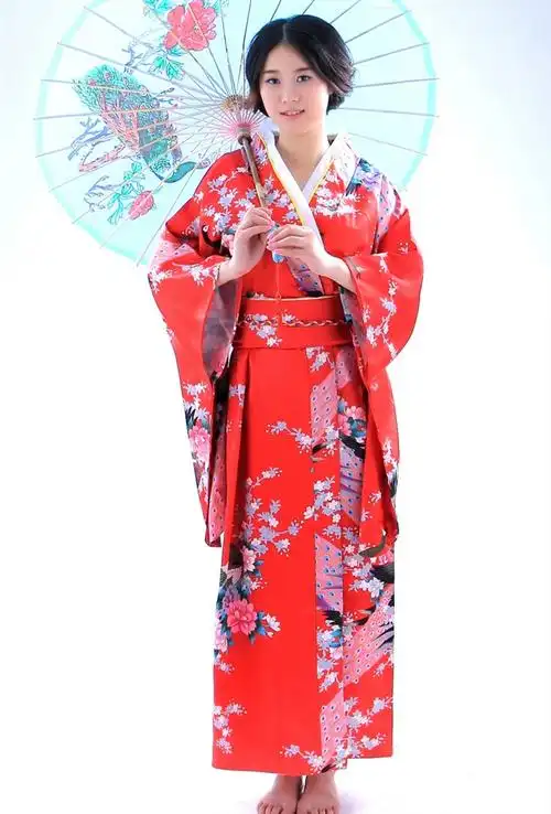 和服舞台工作孔雀日本正装女士演出服拍照cospaly民族服装