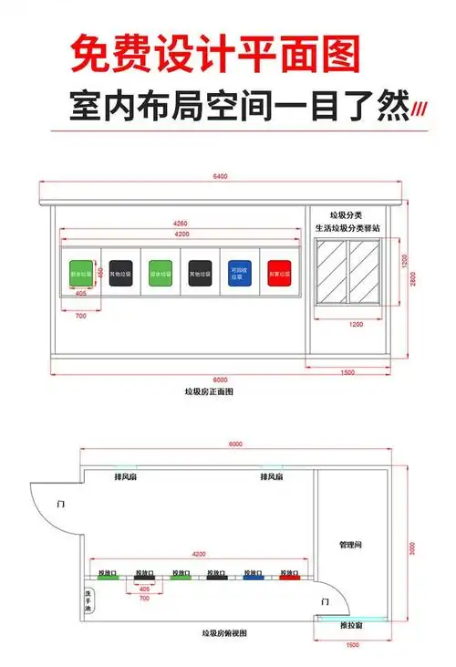 智能感应垃圾分类房 社区垃圾集中投放站扫码开门成品垃圾房