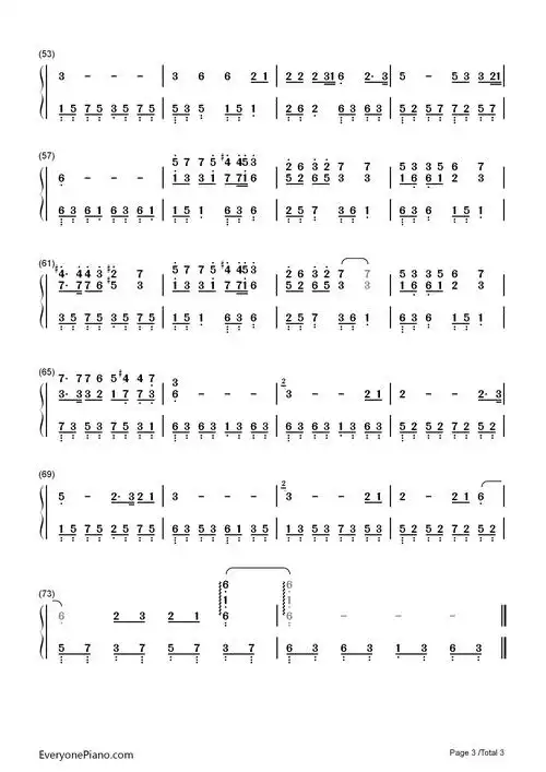 断桥残雪-许嵩双手简谱预览3