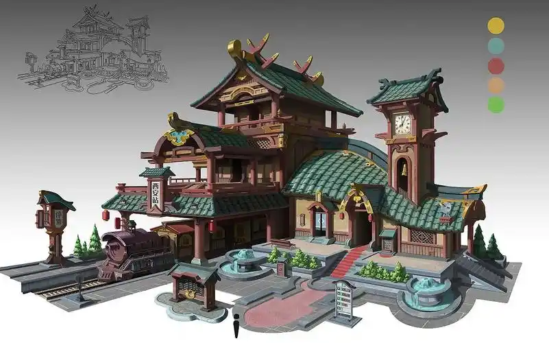 两个小时教你如何搭建古风庭院,3d游戏古风场景建模教程