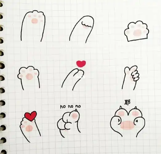 简笔画可爱猫爪