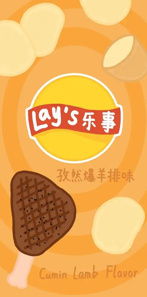 乐事薯片系列手绘手机壁纸