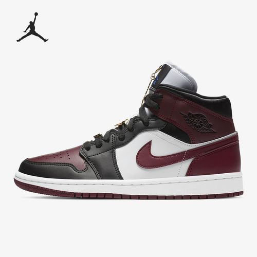 nike耐克正品airjordanmidaj1黑红红白女子篮球鞋