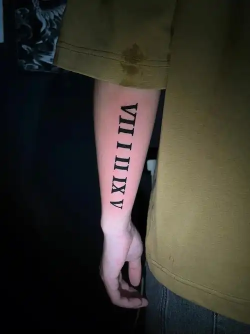 罗马数字小清新纹身