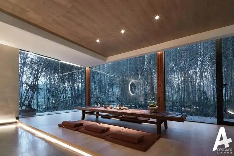 这间玻璃屋里的一切都源于自然无界西溪茶室