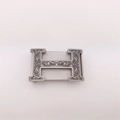 抹油花纹不锈钢板扣 工字扣 盒子扣 男士不锈钢皮带扣定制