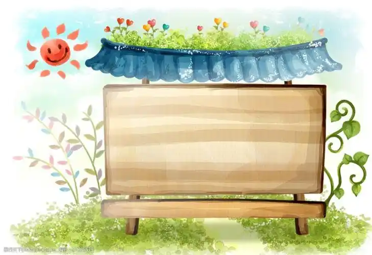 手绘水彩广告牌插画图片