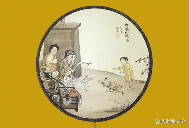 《骷髅幻戏图》,另类,大胆,新奇,画中有一大一小两个骷髅,因此世人将