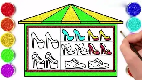 教宝宝画一幅简单的鞋柜简笔画 亲子互动