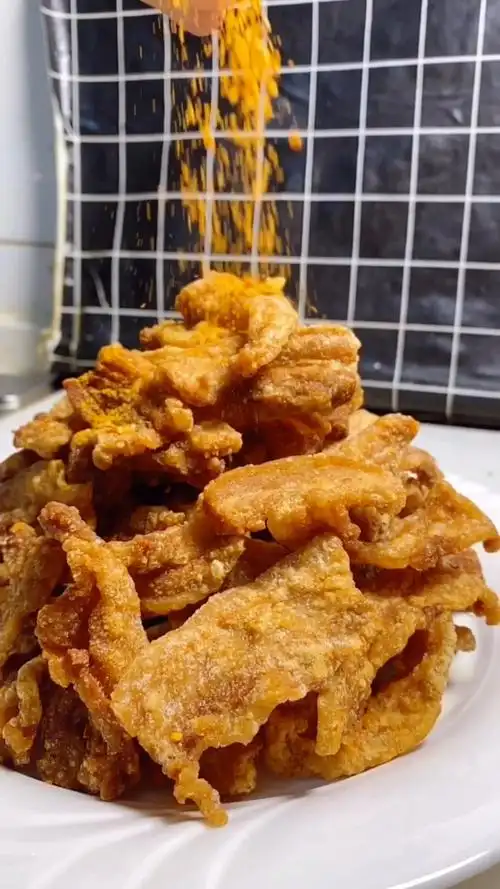 年夜饭干炸五花肉