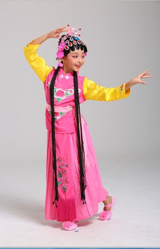 正品儿童京剧戏曲小红娘表演舞蹈演出服梨园小花旦戏服青衣童俏花