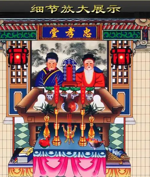 供奉老祖宗家谱挂画布料卷轴家堂轴子族谱宗谱图中大号仿古式挂轴大号