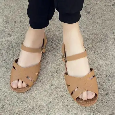 越南橡胶男士凉鞋老式复古怀旧塑胶休闲罗马潮流沙滩鞋防水防滑夏