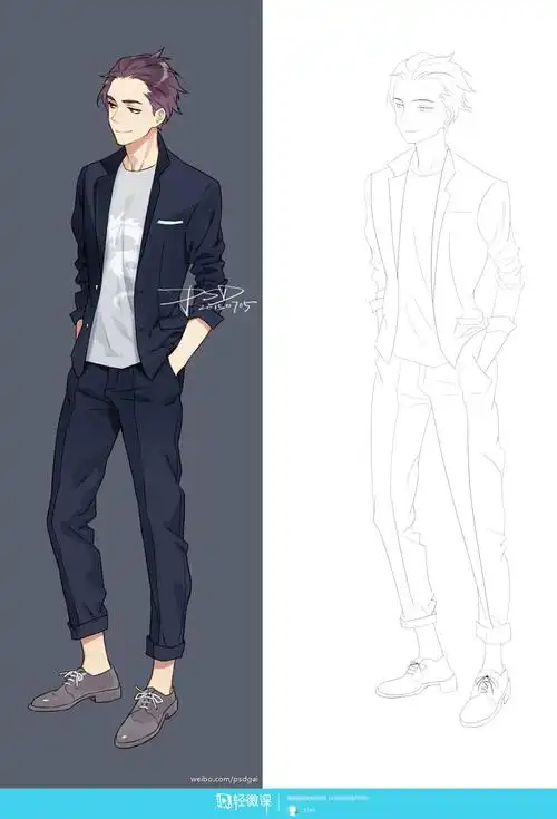 角色衣服临摹练习动漫人物服装入门训练