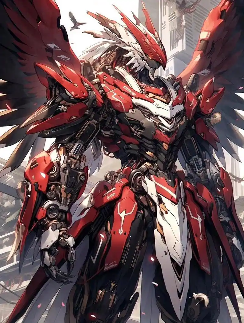 ai生成的一组机甲作品,外形锐利,机设张扬.#动漫# #插画# #机甲#