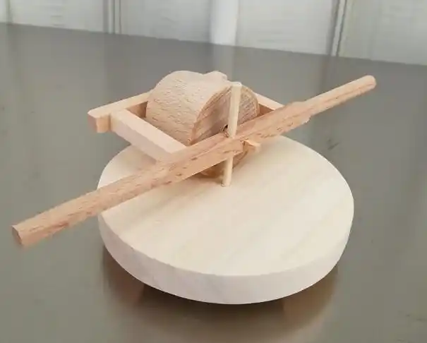 木制品拼粘小农具模型 学生手工制作材料包半成品用品散件碾子