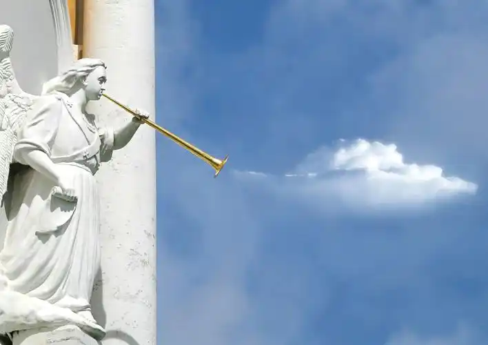 天使, 插嘴, 艺术, 雕像, 号角, 音乐, 雕塑, 建筑