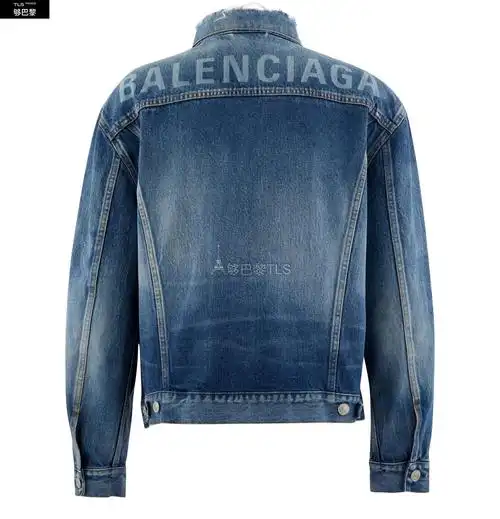 【包邮包税】 balenciaga巴黎世家 21年春夏 男士 夹克 logo 牛仔夹克