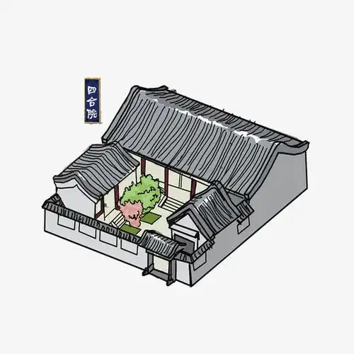 关键词 : 特色建筑,老北京,历史建筑,手绘,四合院