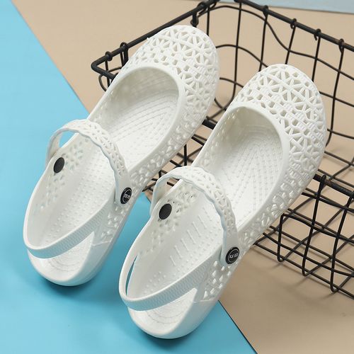 正品回力护士白色塑料凉鞋女夏季软底防滑镂空透气洞洞鞋女妈妈鞋