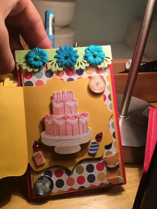 手工diy 生日卡片.