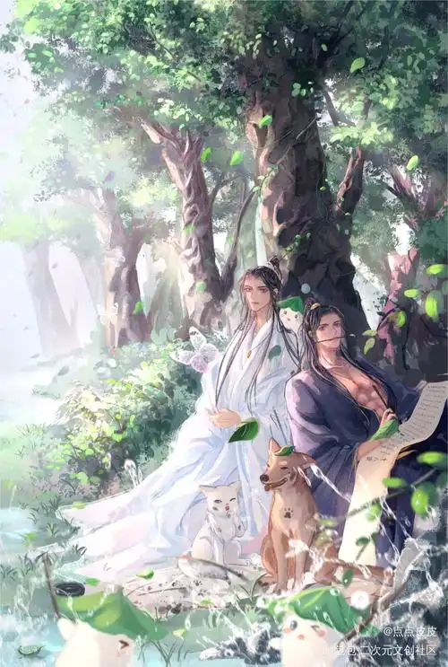 二哈和他的白猫师尊燃晚绘画作品