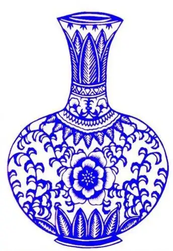闫铁鲁剪纸花瓶