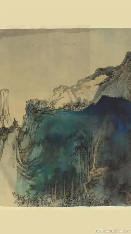 书画超话#书画##秋晴每日画事#《庐山图》是张大千的绝笔之作,是他