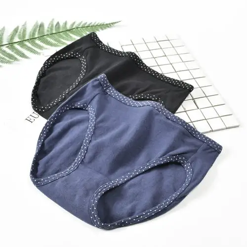 断码处理 少女女生纯棉弹力内裤 中腰水玉点腰三角裤