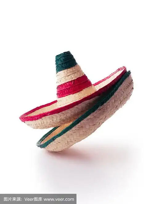 白色背景上的墨西哥帽子