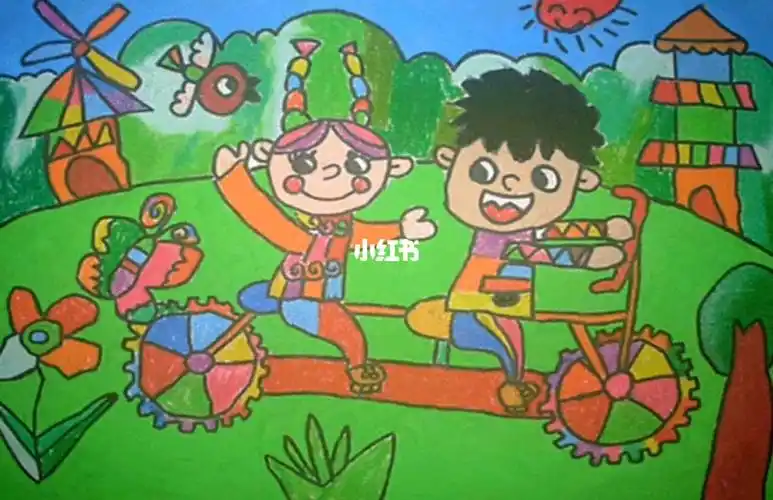 三年级下册绿色和紫色的画作品素材1