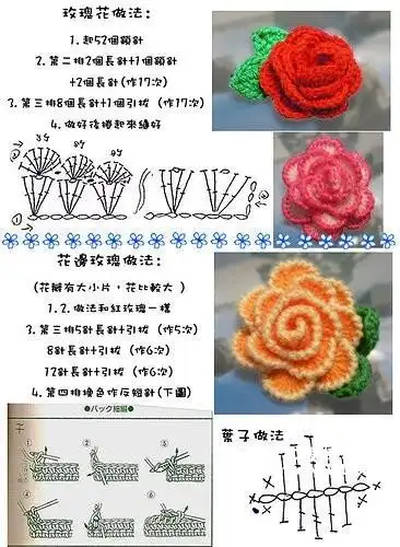 用钩针钩花朵的方法?