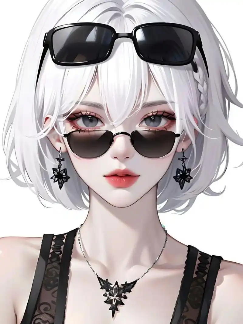 白发女生头像|年下不叫姐,心思有点野.        图片由  生成