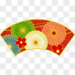 素描卡通中国风图片 扇形折扇