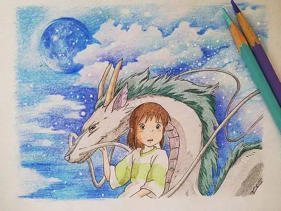 彩铅千与千寻宫崎骏吧百度贴吧