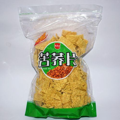400g袋装食品苦荞薄片膨化食品多种口味香脆办公室膨化食品