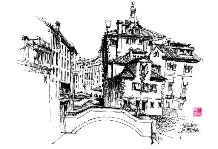 威尼斯城市系列手绘