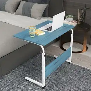 沐爽置地学生桌床边电脑桌可升降带滑轮移动桌学习可折叠床上用书