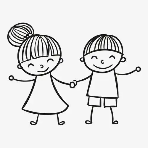 男孩女孩简笔画图