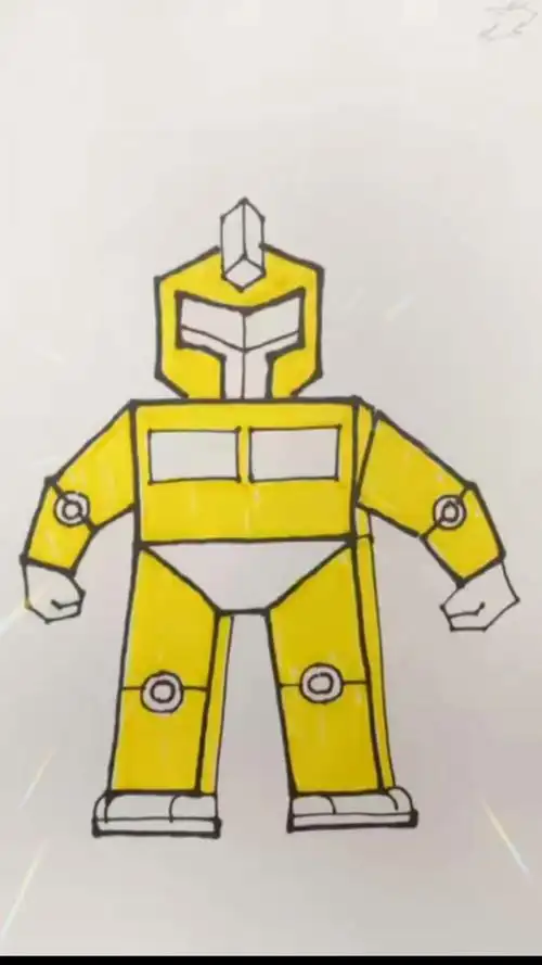 变形金刚简笔画秒会～长方形 三角形 圆圈