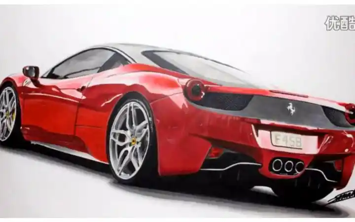 马克笔素描法拉利458italia
